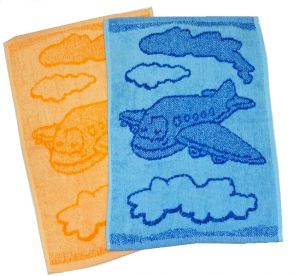 Dětský ručník Plane 30x50 cm | rozměr 30x50 cm, orange - oranžový
