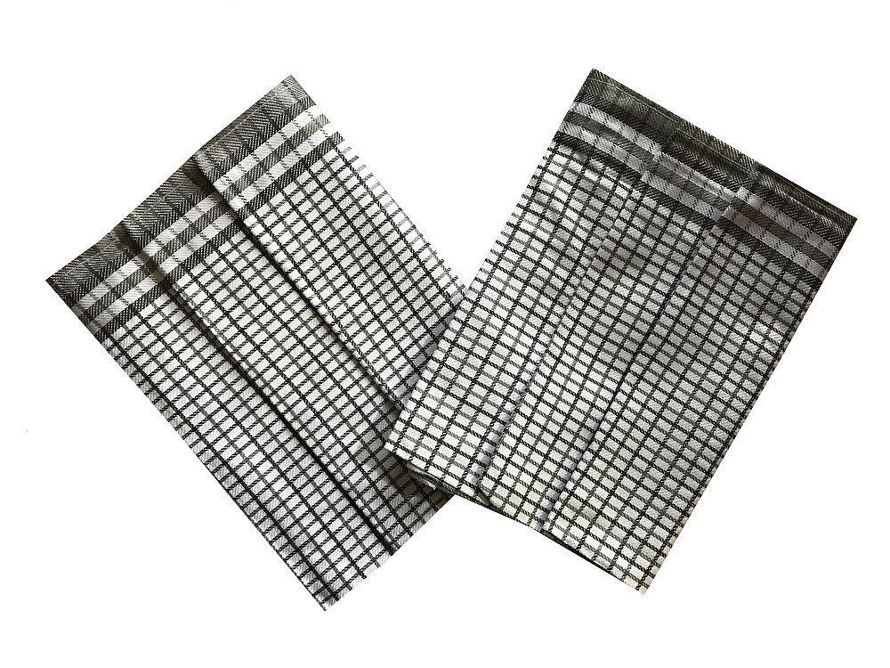 Bambusové utěrky s kostkovaným vzorem v šedé barvě - 3ks Svitap