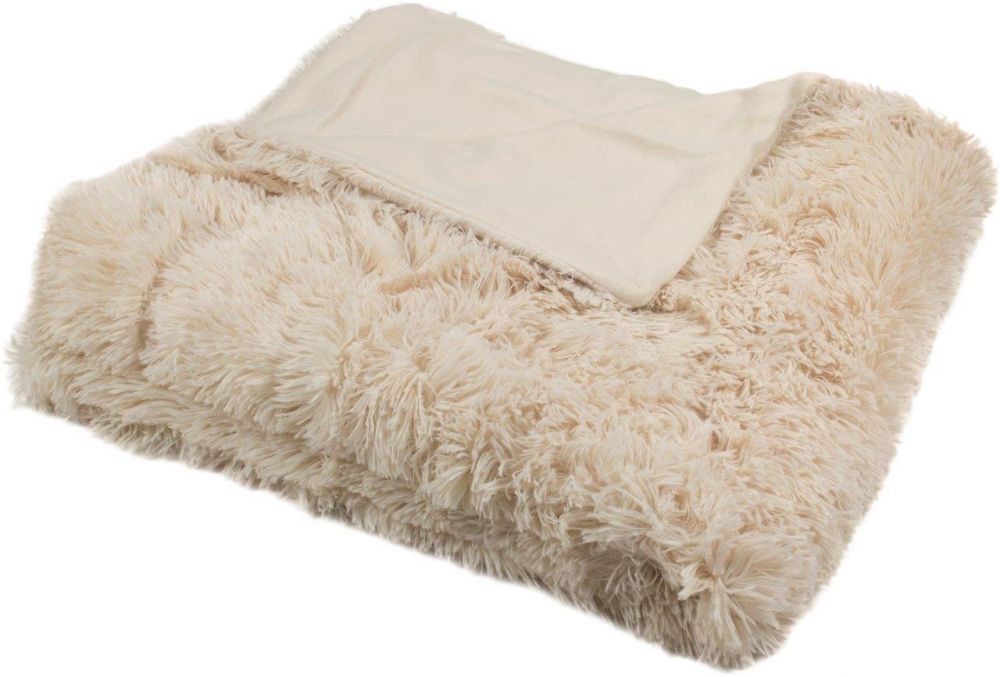 Kvalitex Luxusní deka s dlouhým vlasem BÉŽOVÁ 150x200 cm