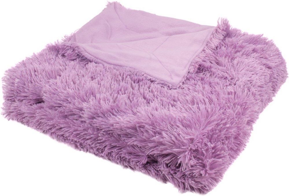 Kvalitex Luxusní deka s dlouhým vlasem FIALOVÁ 150x200 cm