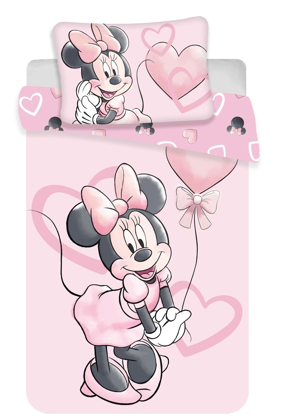 Disney povlečení do postýlky Minnie "Pink heart 02" baby Jerry Fabrics