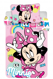 Disney povlečení do postýlky Minnie "Pink square" baby | 100x135, 40x60 cm
