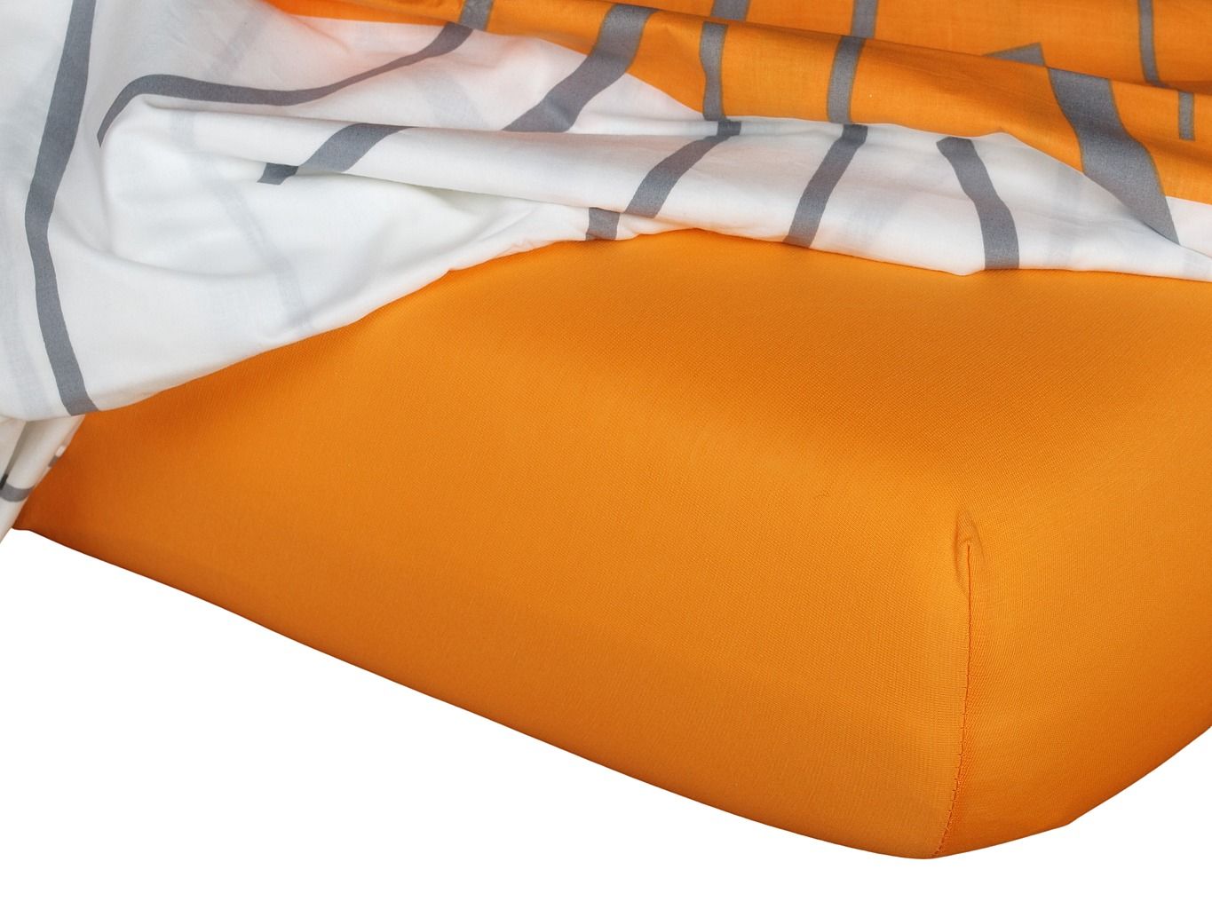 Kvalitní napínací jersey prostěradlo českého výrobce pomerančové barvy, Dadka