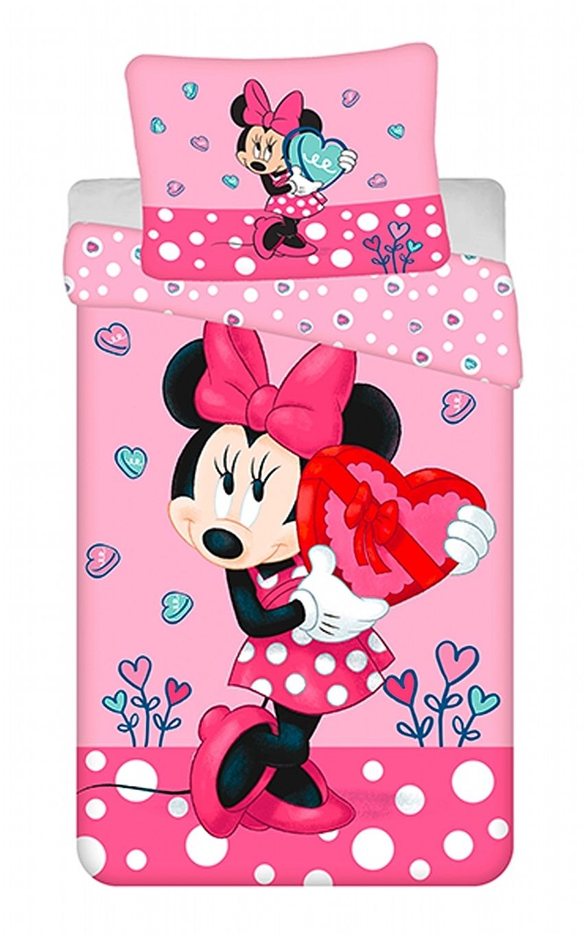 Bavlněné dětské povlečení pro každou holčičku Minnie "Hearts 03" Jerry Fabrics