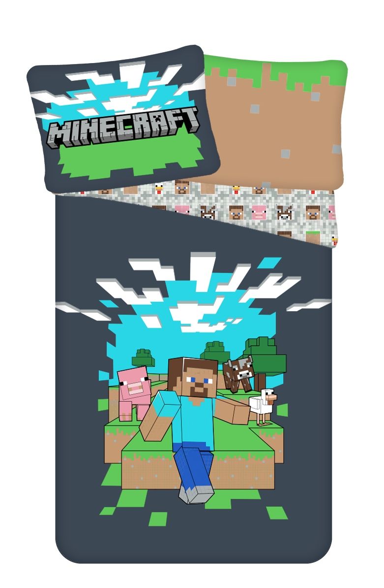 Jerry Fabrics Povlečení bavlna Minecraft Adventure 140x200, 70x90 cm