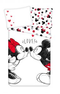 Dětské bavlněné povlečení Mickey and Minnie "Love 04", | 140x200, 70x90 cm
