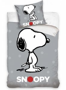 Bavlněné dětské povlečení Snoopy Grey, | 140x200, 70x90 cm