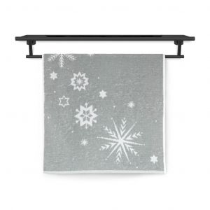 Vánoční ručník a osuška Kouzlo zimy šedá/bílá, | rozměr 70x140 cm.