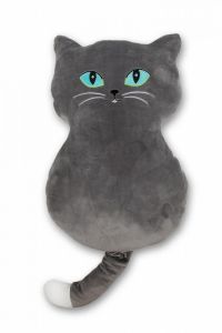 Polštářek mikrospandex Kočka šedá | 50x30 cm
