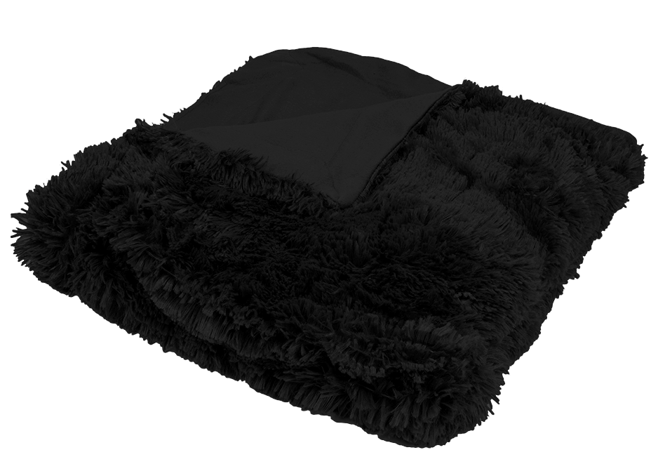 Kvalitex Luxusní deka s dlouhým vlasem ČERNÁ 150x200 cm