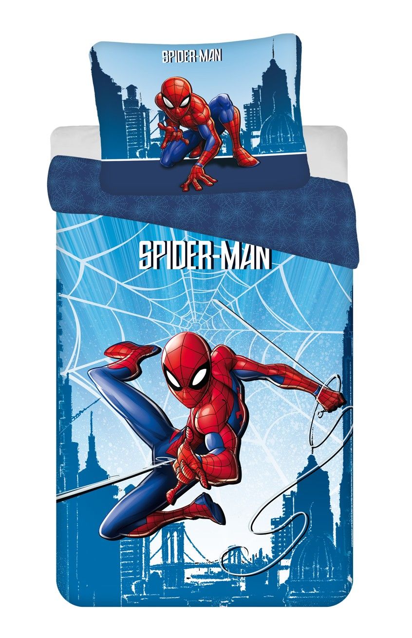 Jerry Fabrics Bavlněné dětské povlečení Spider-man "Blue 04" 140x200, 70x90 cm
