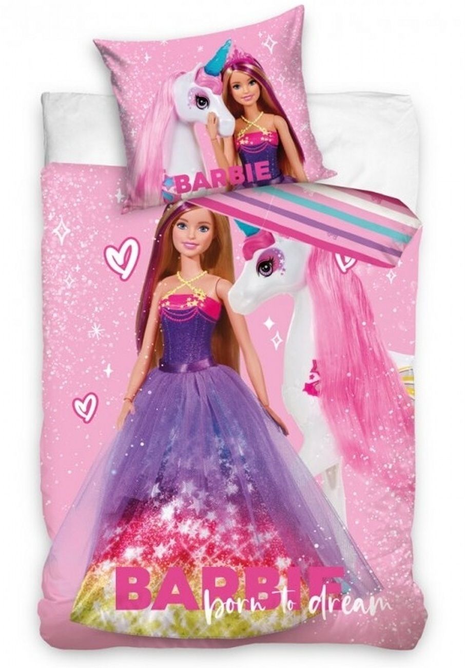 Carbotex Povlečení Barbie Princezna a Jednorožec 140x200, 70x90 cm