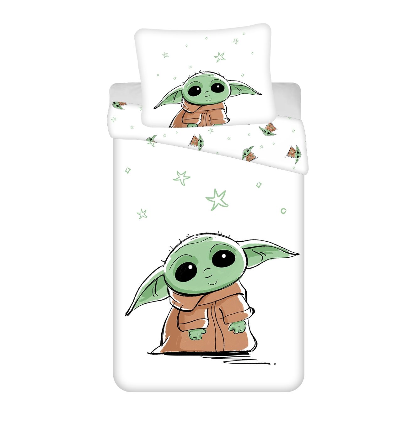 Jerry Fabrics Povlečení bavlna Star Wars Baby Yoda 140x200, 70x90 cm