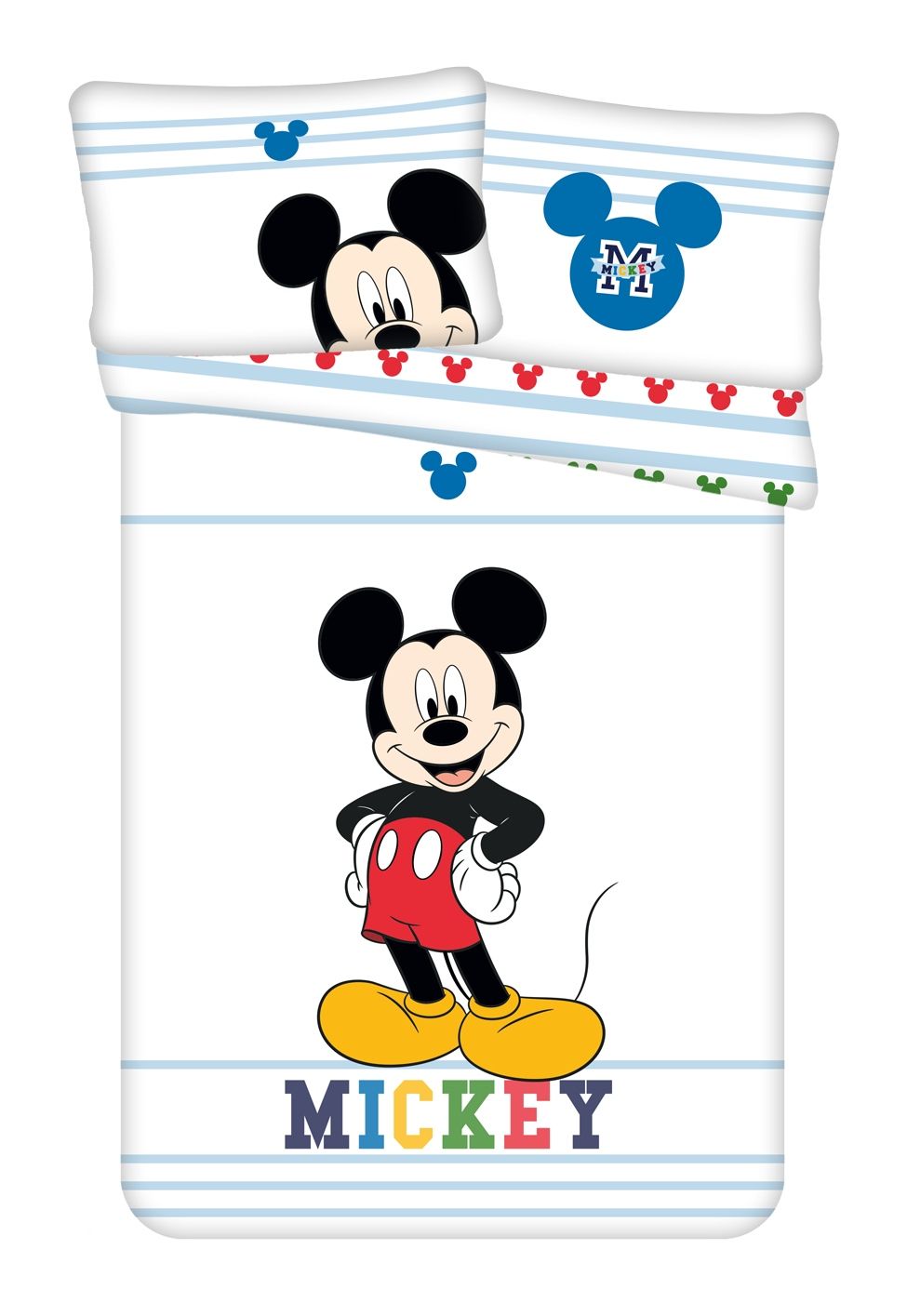 Jerry Fabrics Disney povlečení do postýlky Mickey "Colors" baby 100x135, 40x60 cm
