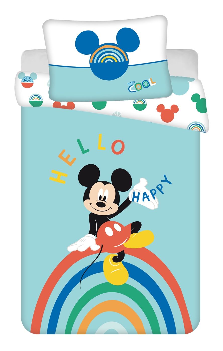 Jerry Fabrics Disney povlečení do postýlky Mickey "Rainbow" baby 100x135, 40x60 cm